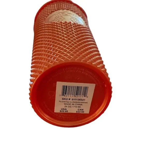 Starbucks Limited Edition Studded Tumbler Orange Pearl Halloween 2022 Venti 24oz - Picture 5 of 5